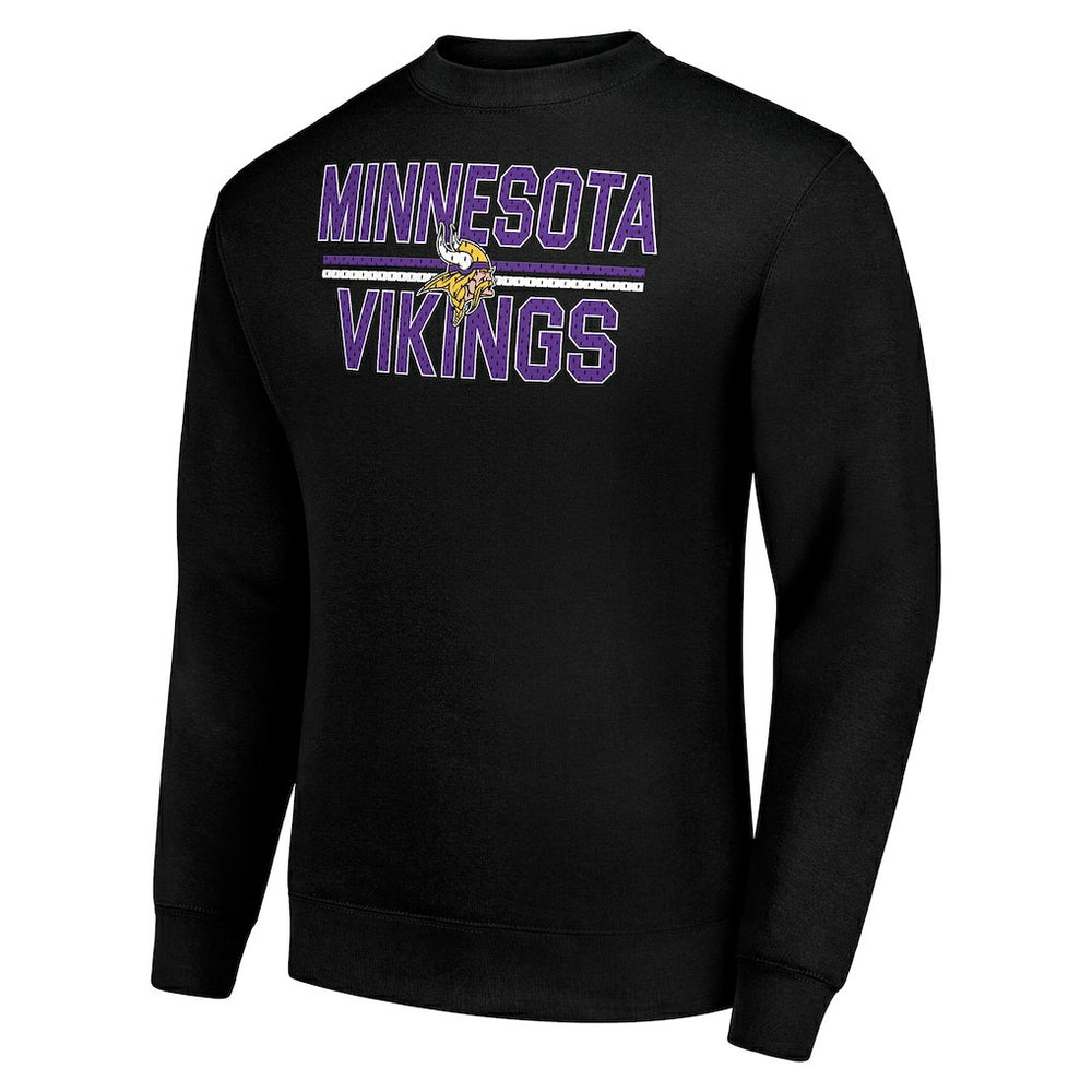 Minnesota Vikings Starter Team Mesh Print Graphic Pullover Sweatshirt - Black - NFL