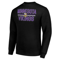 Minnesota Vikings Starter Team Mesh Print Graphic Pullover Sweatshirt - Black - NFL