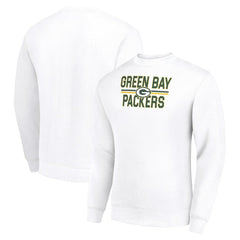 Green Bay Packers Starter Team Mesh Print Graphic Pullover Sweatshirt - White - NFL