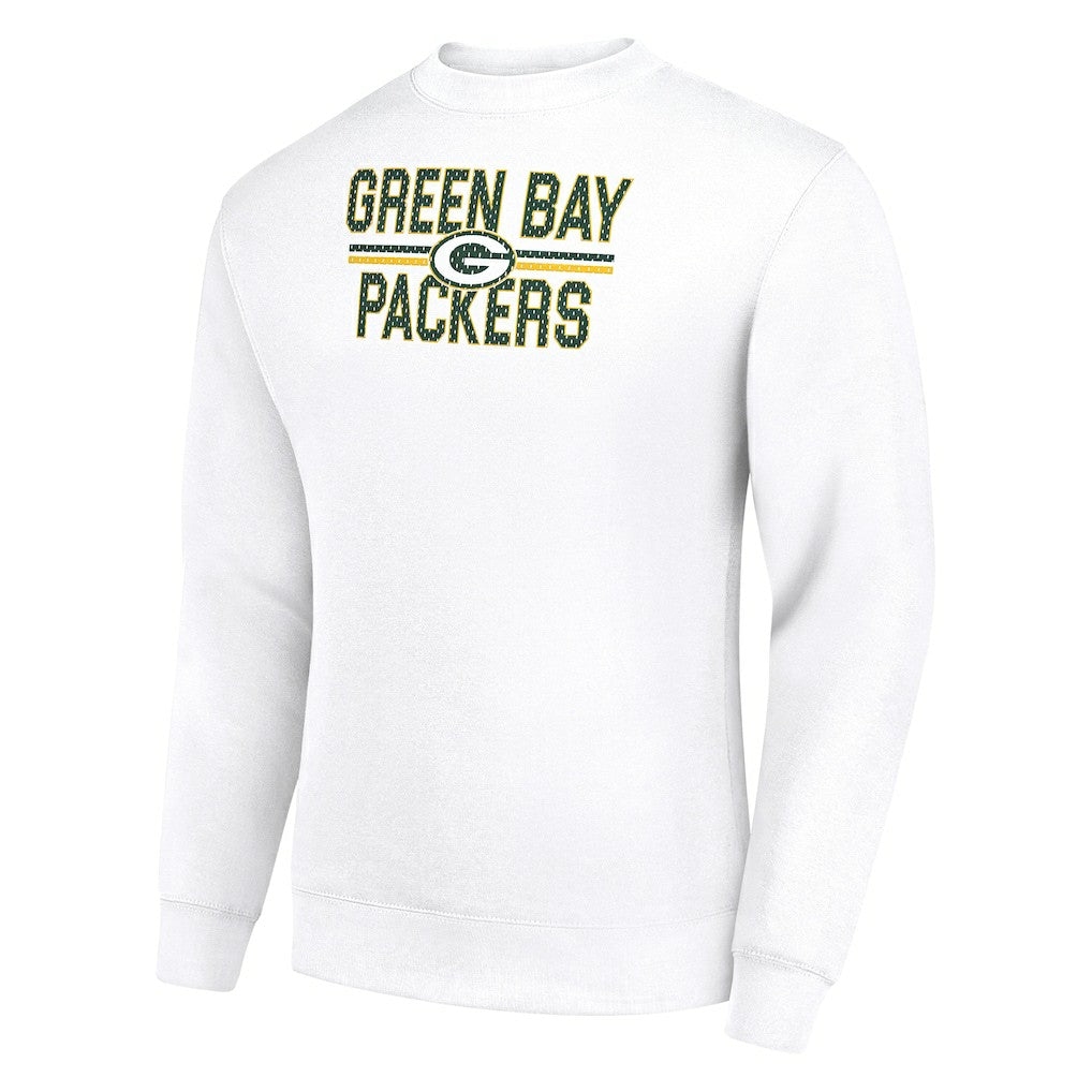 Green Bay Packers Starter Team Mesh Print Graphic Pullover Sweatshirt - White - NFL