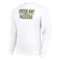 Green Bay Packers Starter Team Mesh Print Graphic Pullover Sweatshirt - White - NFL