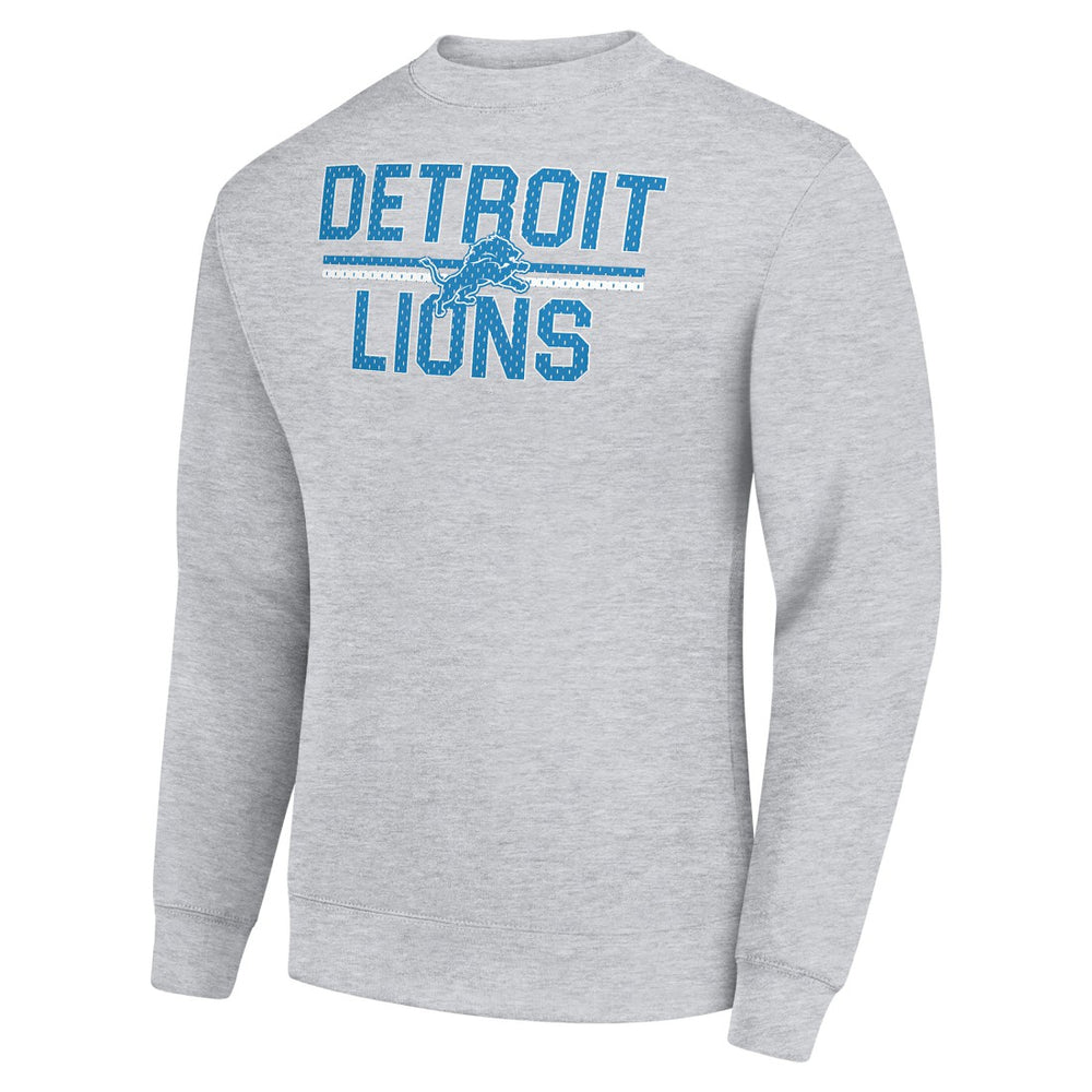 Detroit Lions Starter Team Mesh Print Graphic Pullover Sweatshirt - Heather Gray - NFL