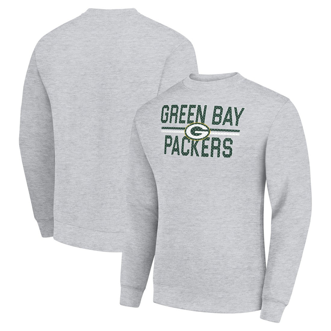 Green Bay Packers Starter Team Mesh Print Graphic Pullover Sweatshirt - Heather Gray - NFL