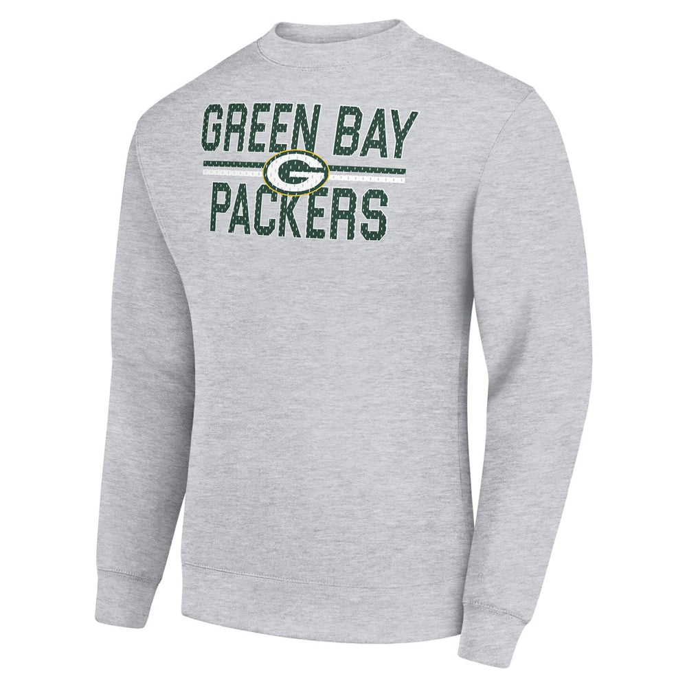 Green Bay Packers Starter Team Mesh Print Graphic Pullover Sweatshirt - Heather Gray - NFL