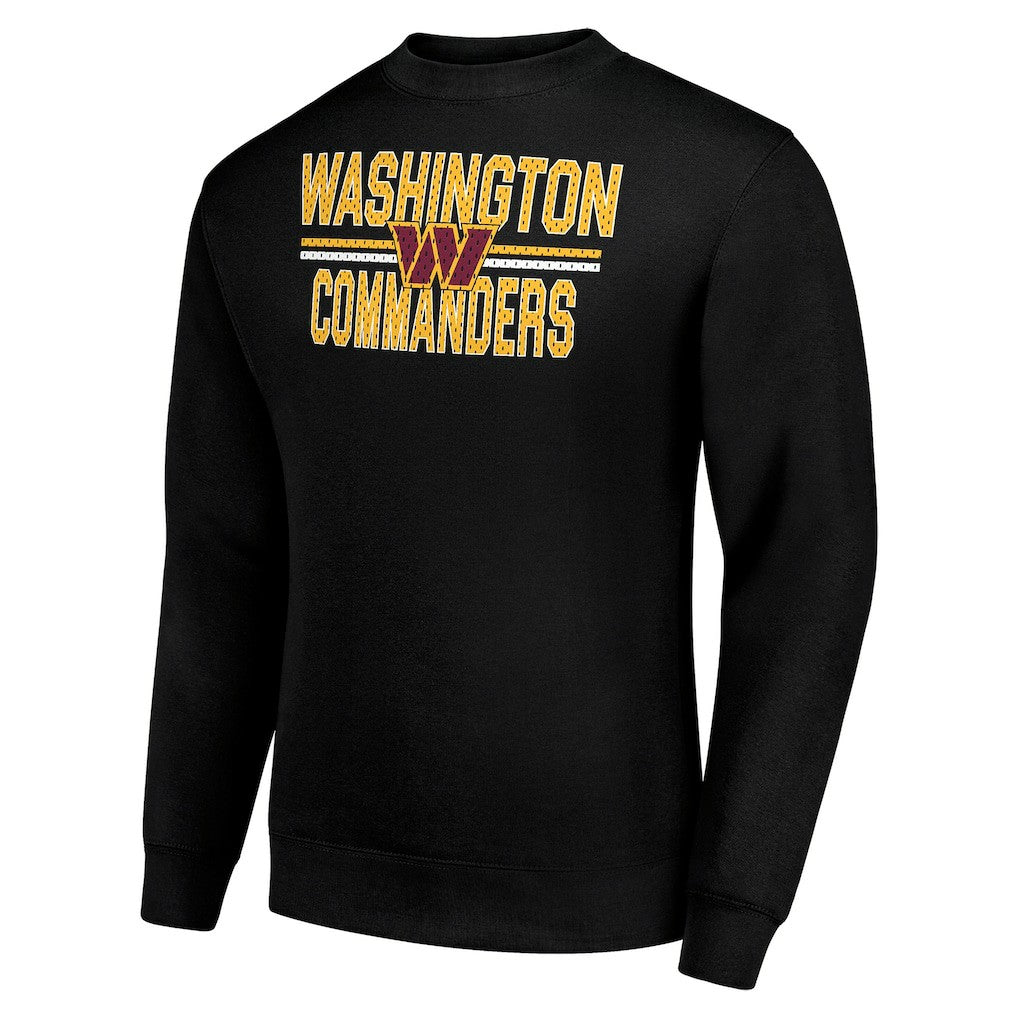 Washington Commanders Starter Team Mesh Print Graphic Pullover Sweatshirt - Black - NFL