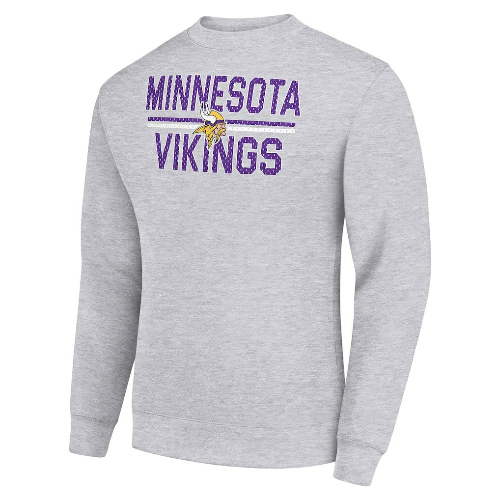 Minnesota Vikings Starter Team Mesh Print Graphic Pullover Sweatshirt - Heather Gray - NFL