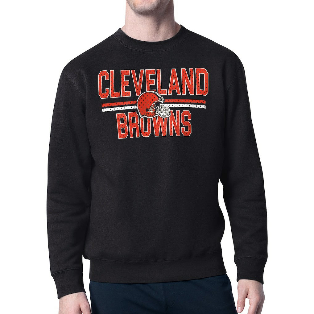 Cleveland Browns Starter Team Mesh Print Graphic Pullover Sweatshirt - Black - NFL