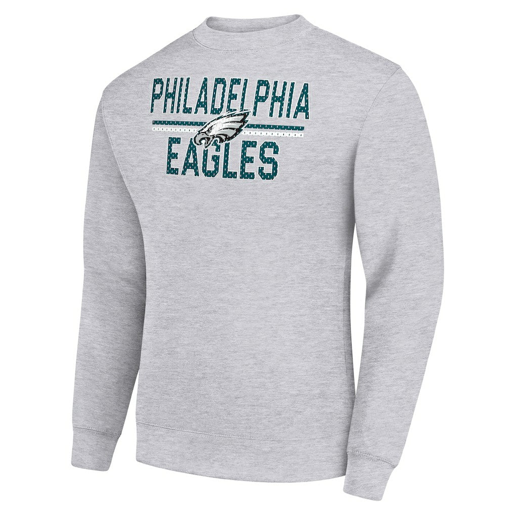 Philadelphia Eagles Starter Team Mesh Print Graphic Pullover Sweatshirt - Heather Gray - NFL