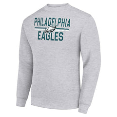 Philadelphia Eagles Starter Team Mesh Print Graphic Pullover Sweatshirt - Heather Gray - NFL