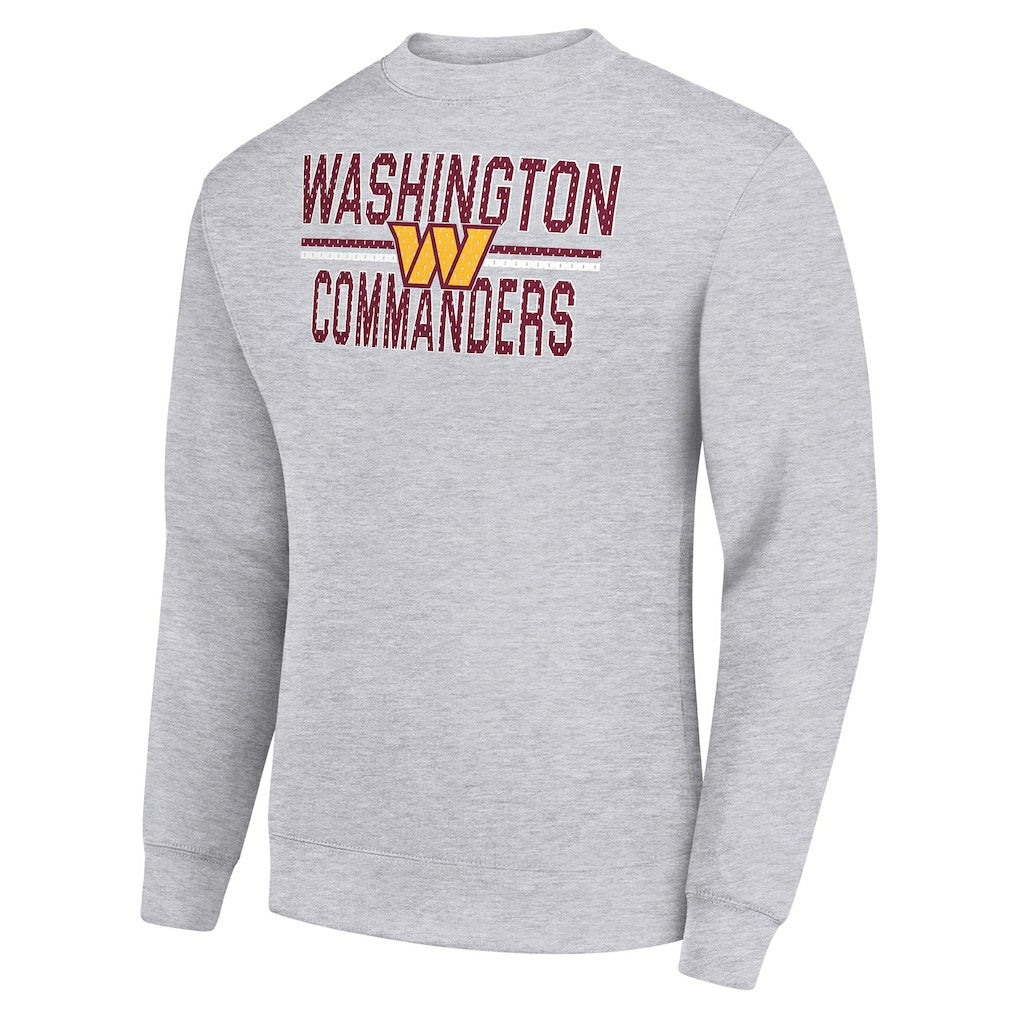 Washington Commanders Starter Team Mesh Print Graphic Pullover Sweatshirt - Heather Gray - NFL