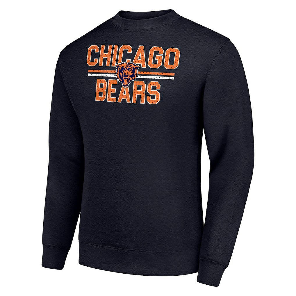 Chicago Bears Starter Team Mesh Print Graphic Pullover Sweatshirt - Navy - NFL
