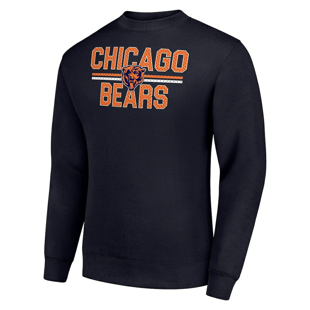 Chicago Bears Starter Team Mesh Print Graphic Pullover Sweatshirt - Navy - NFL