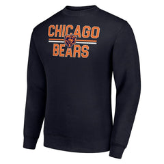 Chicago Bears Starter Team Mesh Print Graphic Pullover Sweatshirt - Navy - NFL