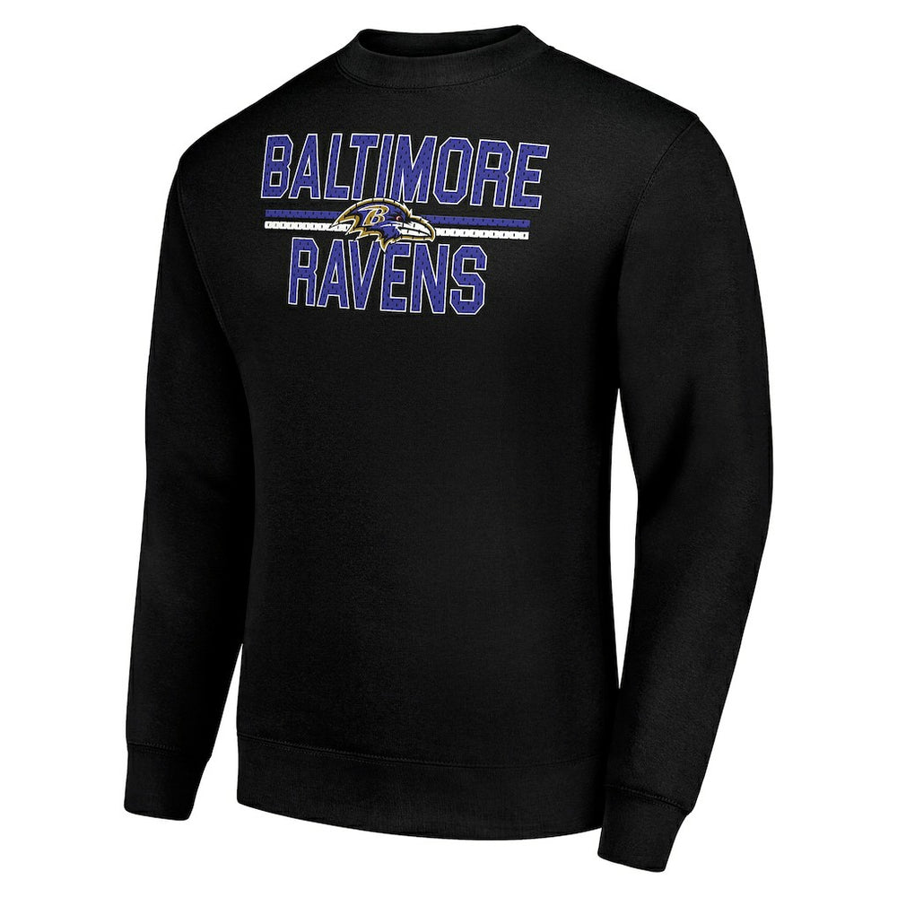 Baltimore Ravens Starter Team Mesh Print Graphic Pullover Sweatshirt - Black - NFL