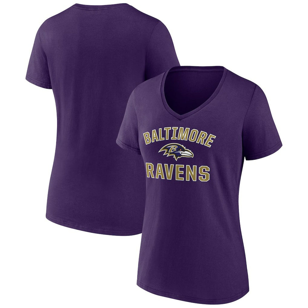 Baltimore Ravens Women's Victory Arch V-Neck T-Shirt - Purple - NFL
