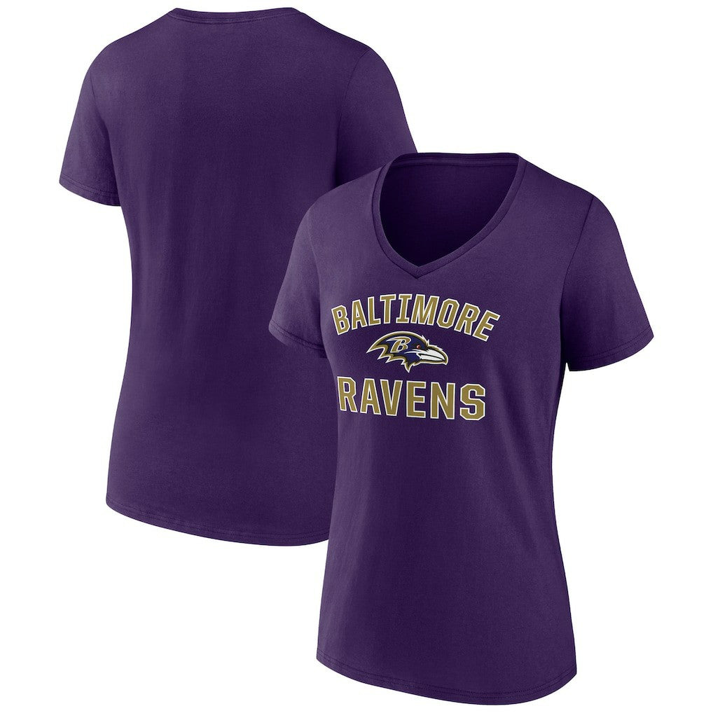 Baltimore Ravens Women's Victory Arch V-Neck T-Shirt - Purple - NFL