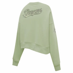 Texas Rangers Pro Standard Women's Neutral Oversized Boxy Cropped Pullover Sweatshirt Outlet