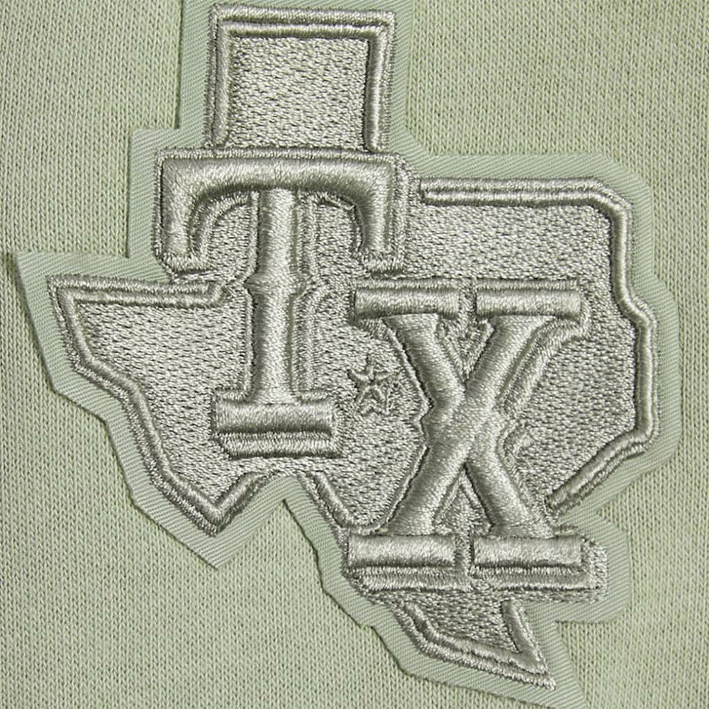 Texas Rangers Pro Standard Women's Neutral Oversized Boxy Cropped Pullover Sweatshirt Outlet