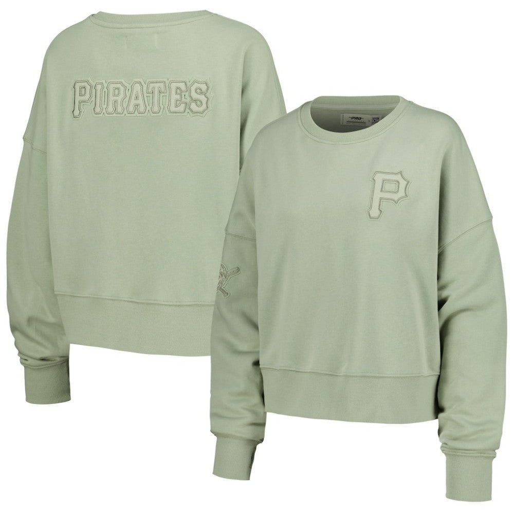 Pittsburgh Pirates Pro Standard Women's Neutral Oversized Boxy Cropped Pullover Sweatshirt Online