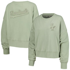 St. Louis Cardinals Pro Standard Women's Neutral Oversized Boxy Cropped Pullover Sweatshirt Discount
