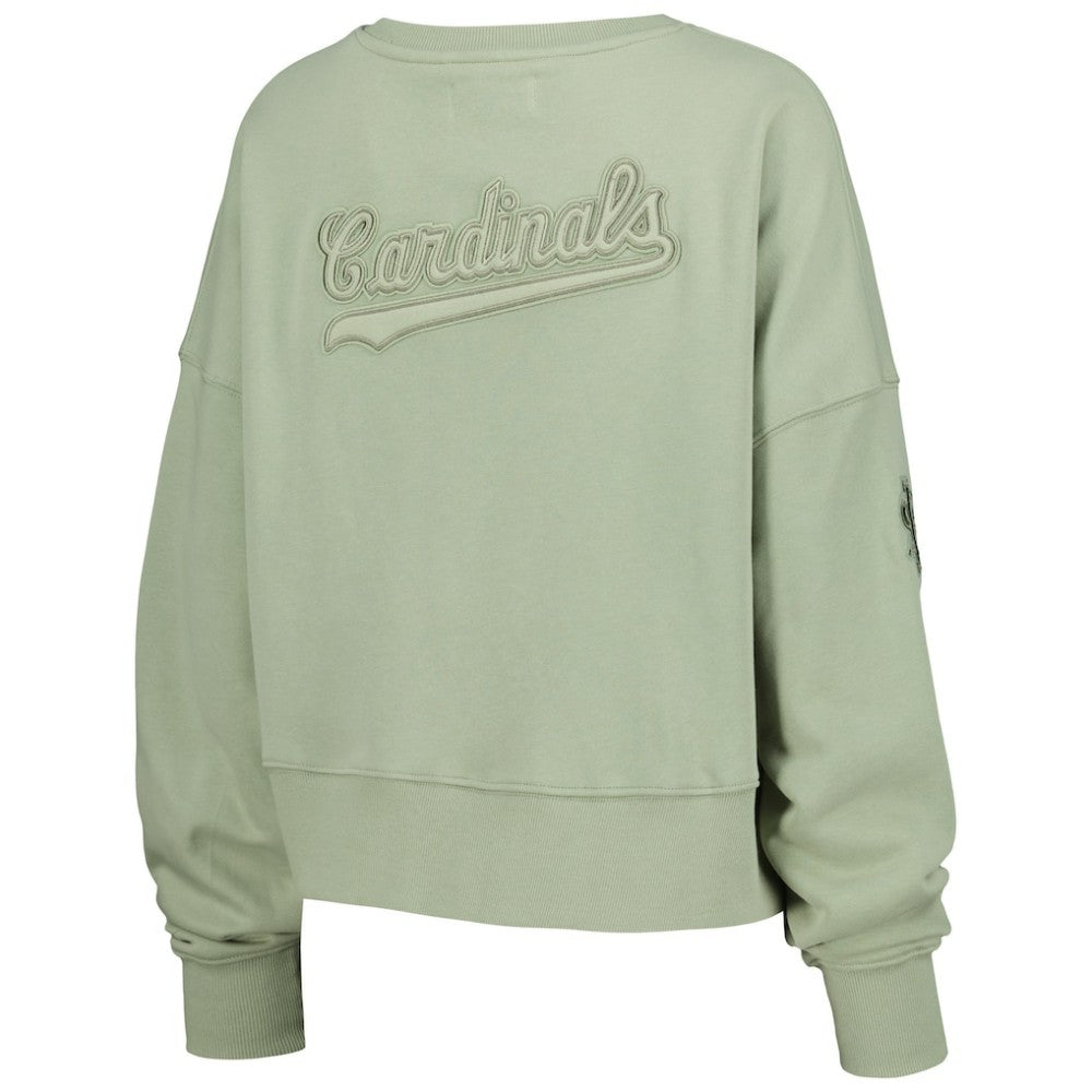 St. Louis Cardinals Pro Standard Women's Neutral Oversized Boxy Cropped Pullover Sweatshirt Discount