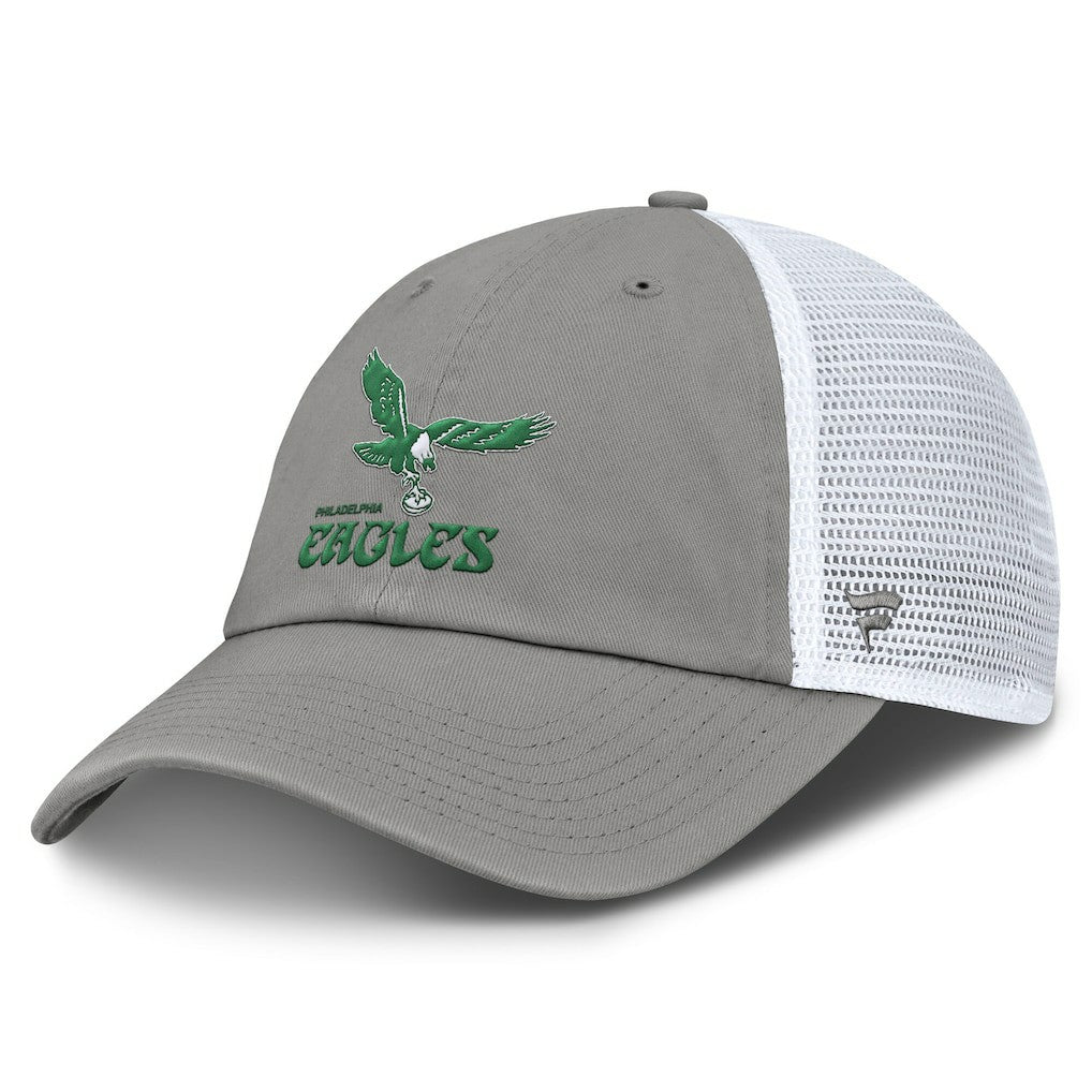 Philadelphia Eagles Vintage Trucker Adjustable Hat - Gray/White - Fanatics