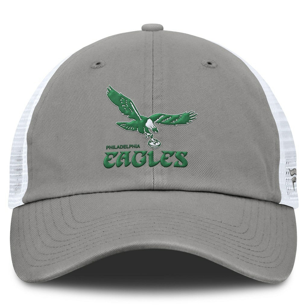 Philadelphia Eagles Vintage Trucker Adjustable Hat - Gray/White - Fanatics