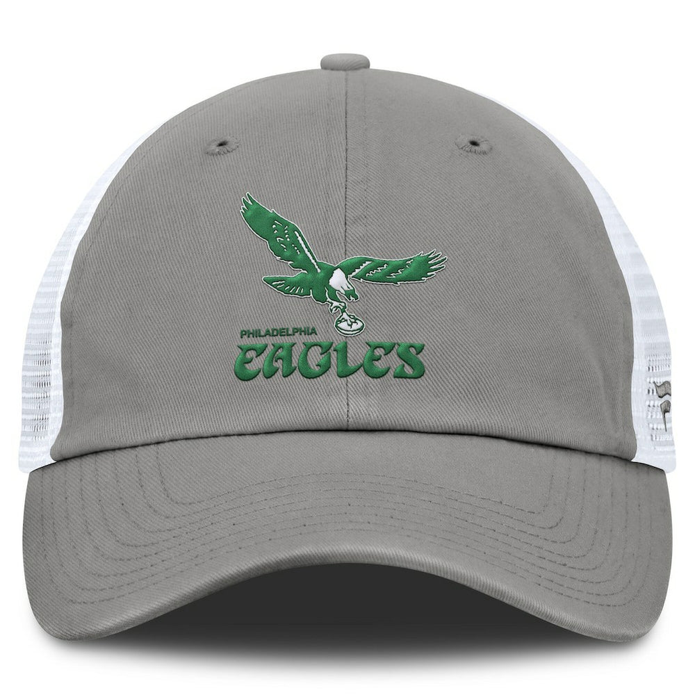 Philadelphia Eagles Vintage Trucker Adjustable Hat - Gray/White - Fanatics