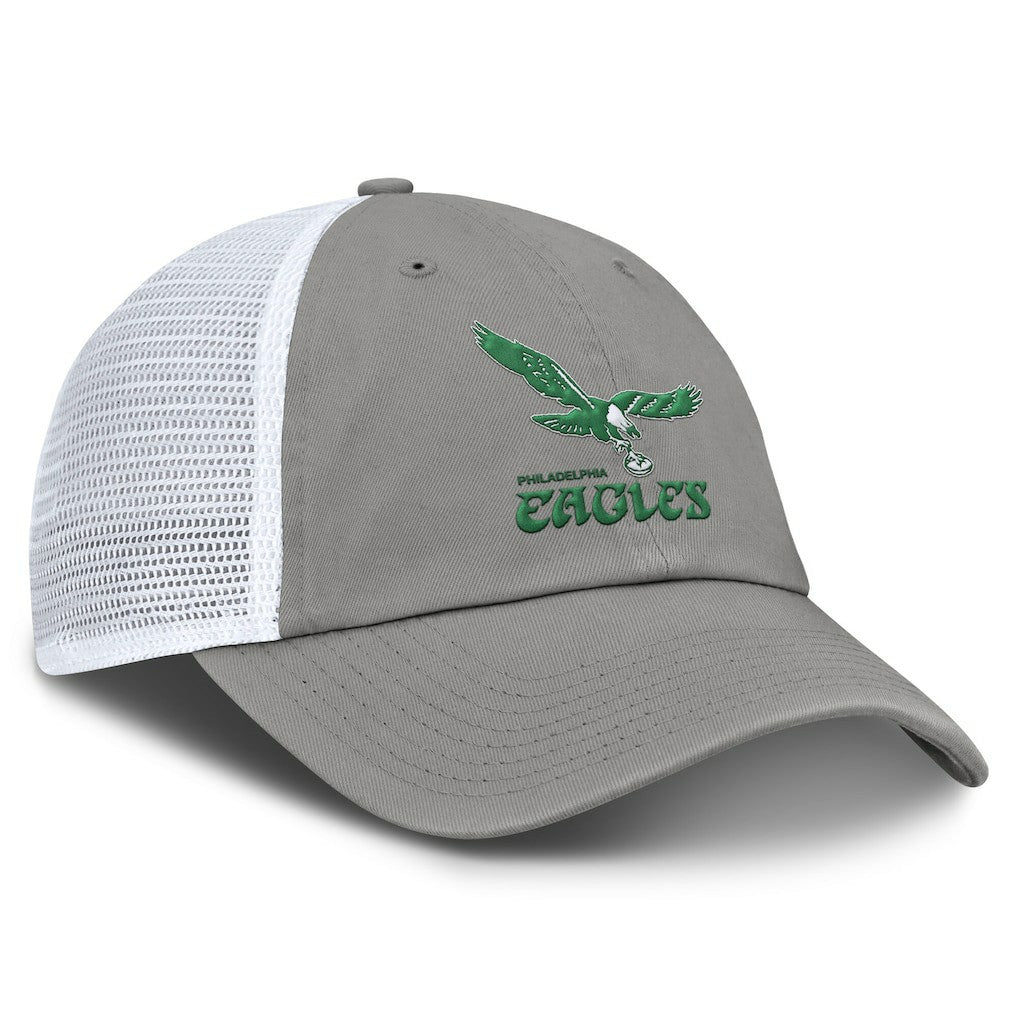 Philadelphia Eagles Vintage Trucker Adjustable Hat - Gray/White - Fanatics