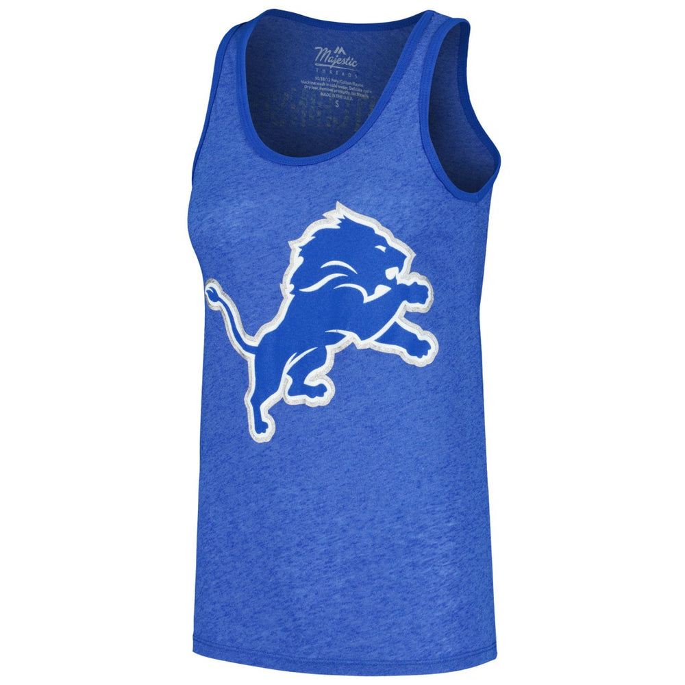 Aidan Hutchinson Detroit Lions Majestic Threads Women's Name & Number Tri-Blend Tank Top - Heather Blue - NFL
