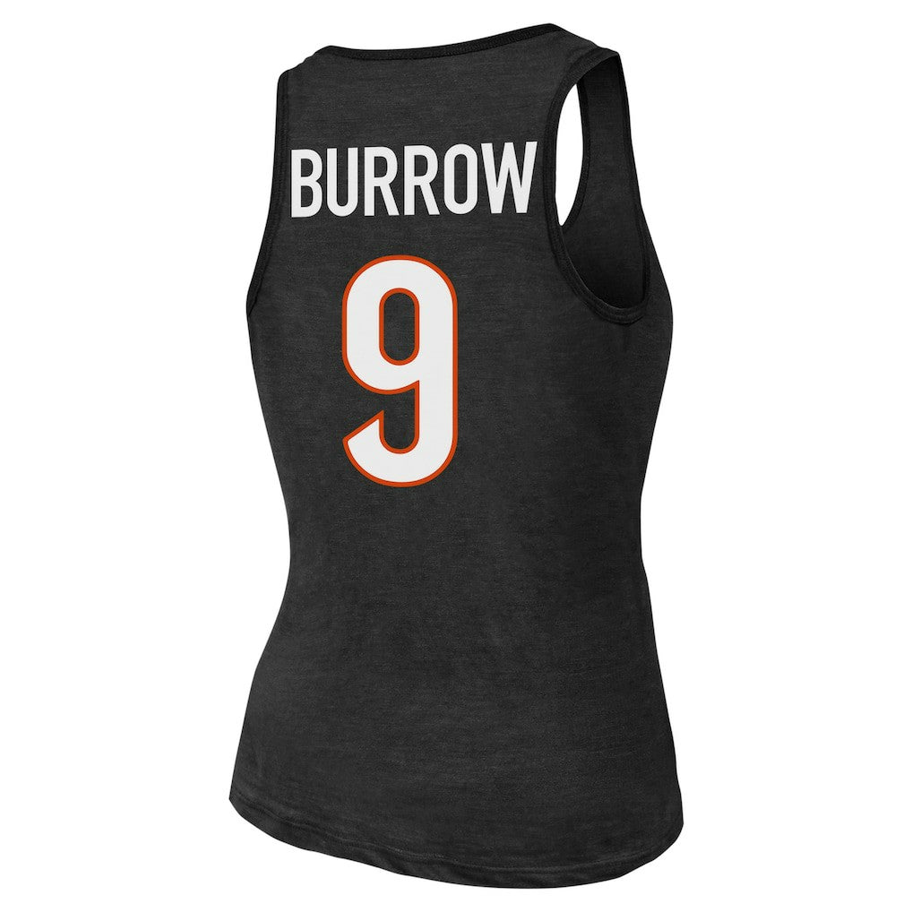 Joe Burrow Cincinnati Bengals Majestic Threads Women's Name & Number Tri-Blend Tank Top - Black - NFL