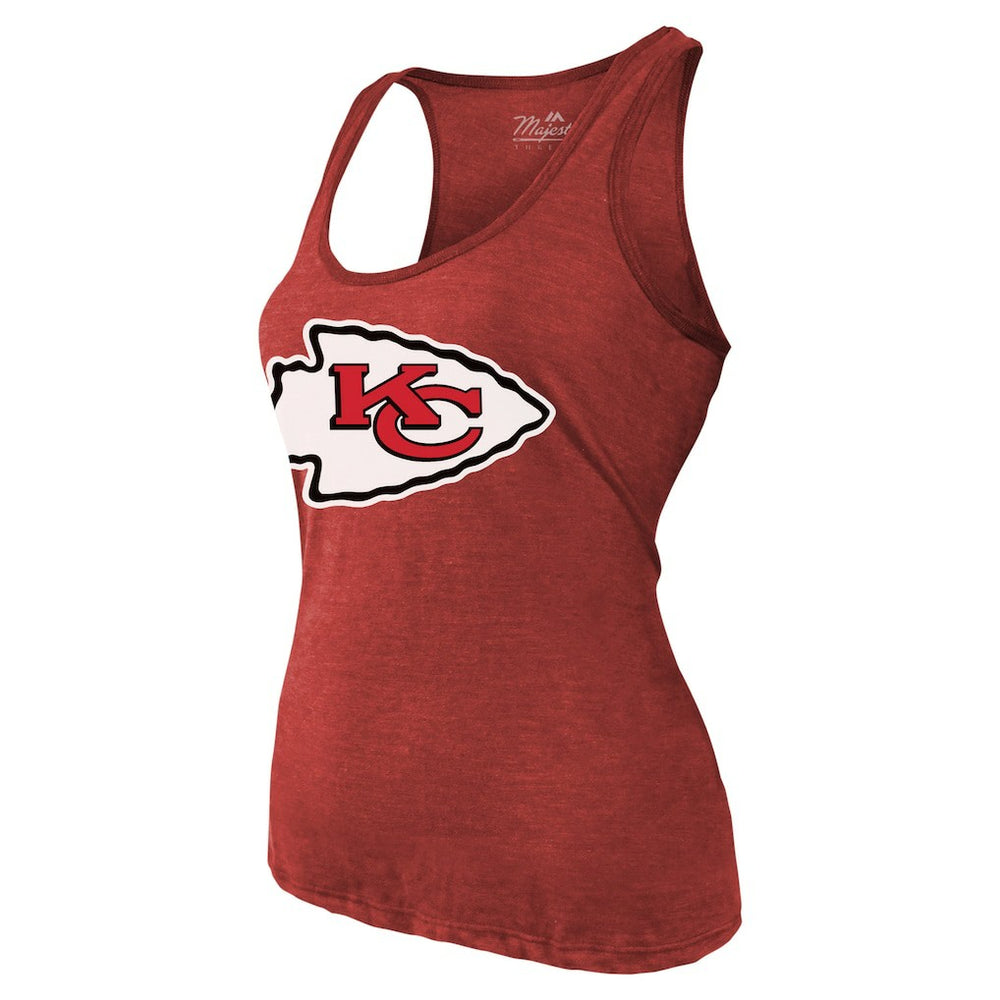 Patrick Mahomes Kansas City Chiefs Majestic Threads Women's Name & Number Tri-Blend Tank Top - Red - NFL