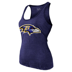 Lamar Jackson Baltimore Ravens Majestic Threads Women's Name & Number Tri-Blend Tank Top - Purple - NFL