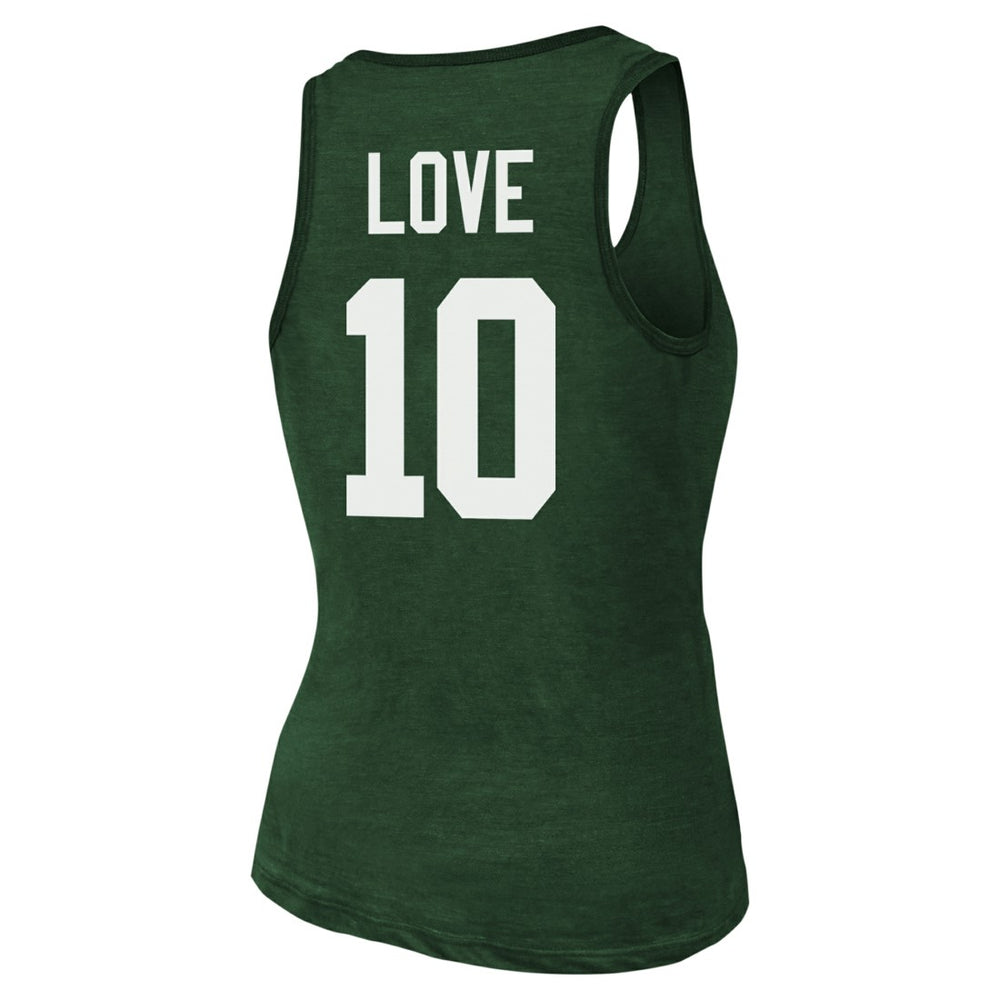 Jordan Love Green Bay Packers Majestic Threads Women's Name & Number Tri-Blend Tank Top - Green - NFL