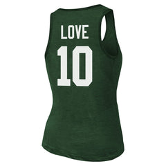 Jordan Love Green Bay Packers Majestic Threads Women's Name & Number Tri-Blend Tank Top - Green - NFL