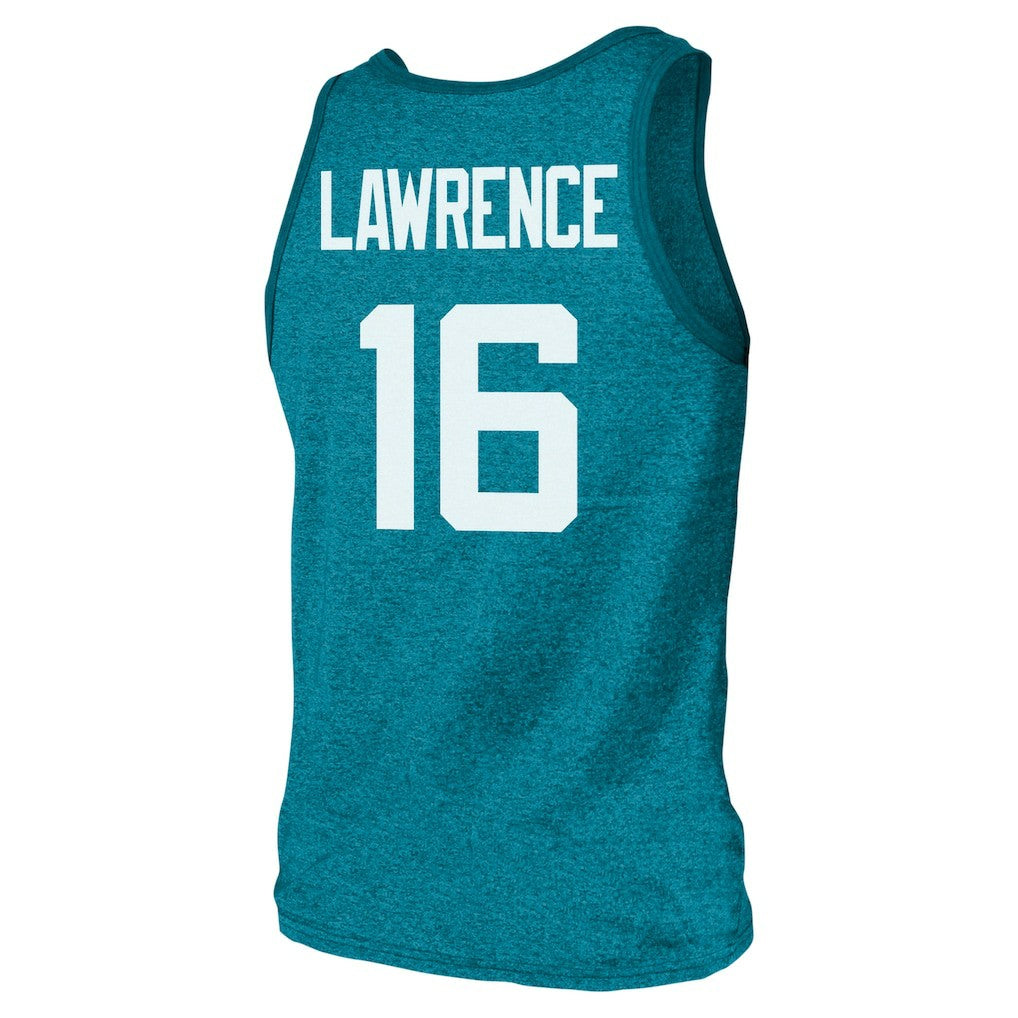 Trevor Lawrence Jacksonville Jaguars Majestic Threads Tri-Blend Player Name & Number Tank Top - Teal - NFL