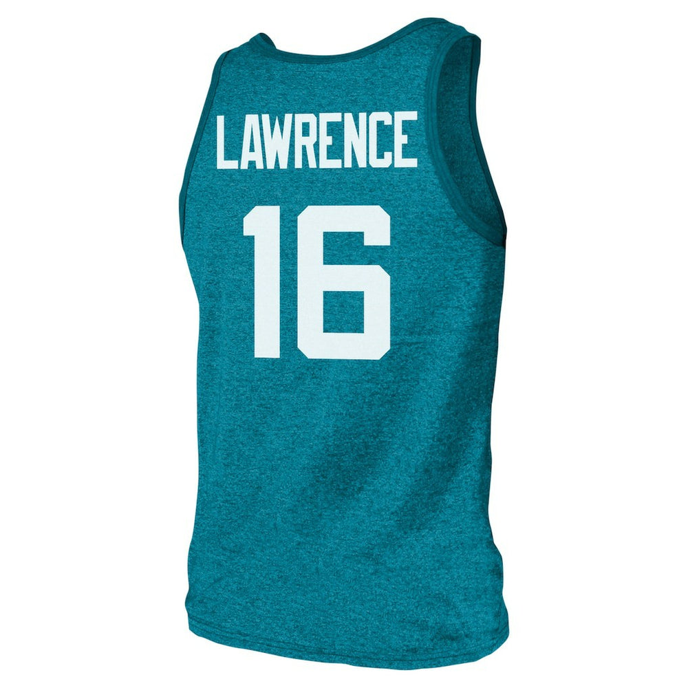Trevor Lawrence Jacksonville Jaguars Majestic Threads Tri-Blend Player Name & Number Tank Top - Teal - NFL