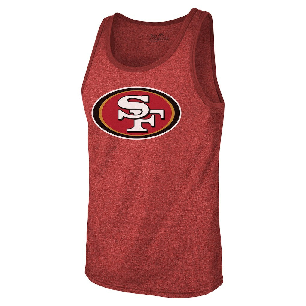 Christian McCaffrey San Francisco 49ers Majestic Threads Tri-Blend Player Name & Number Tank Top - Scarlet - NFL