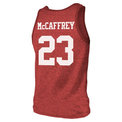 Christian McCaffrey San Francisco 49ers Majestic Threads Tri-Blend Player Name & Number Tank Top - Scarlet - NFL