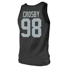 Maxx Crosby Las Vegas Raiders Majestic Threads Tri-Blend Player Name & Number Tank Top - Black - NFL
