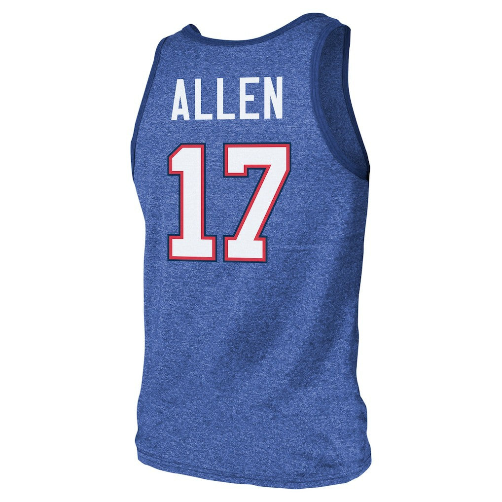 Josh Allen Buffalo Bills Majestic Threads Tri-Blend Player Name & Number Tank Top - Royal - NFL
