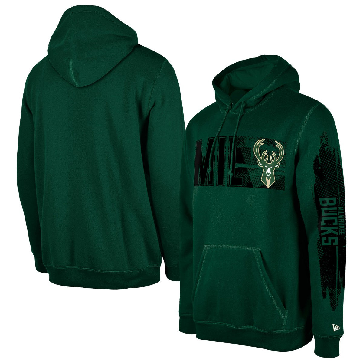 New Era Milwaukee Bucks Tip-Off Collection Pullover Hoodie Hunter Green
