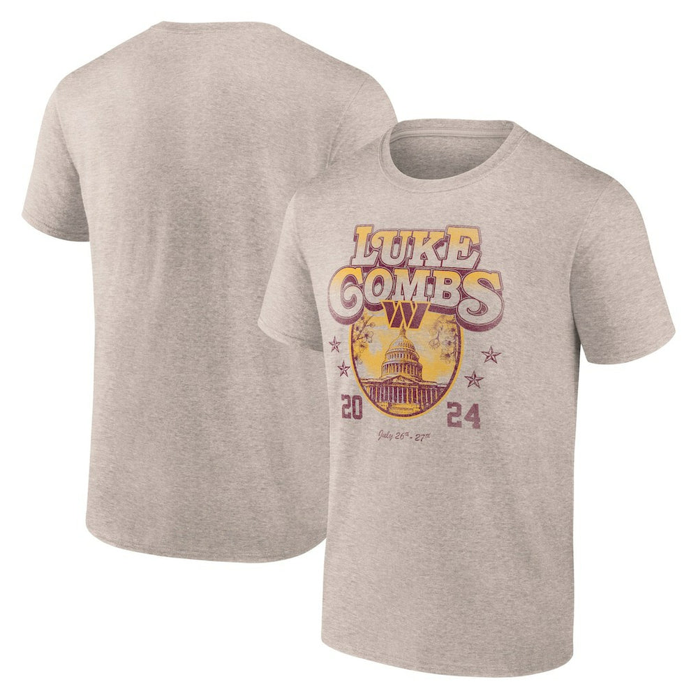 Luke Combs x Washington Commanders Growin' Up and Gettin' Old Tour T-Shirt - Tan - Fanatics