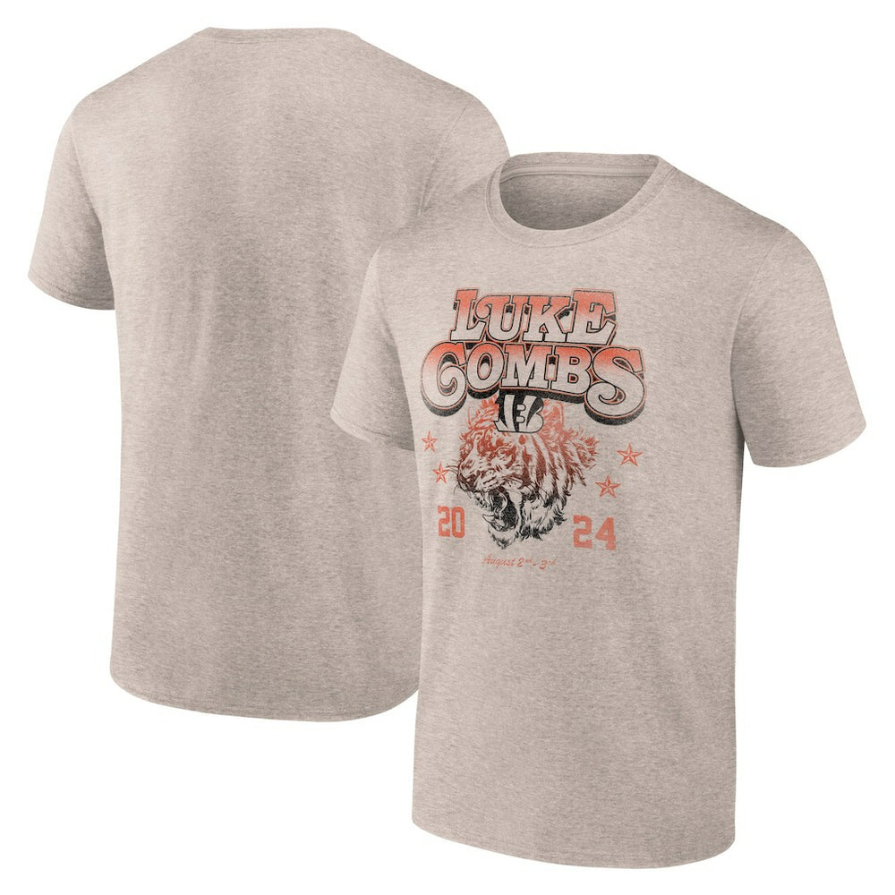 Luke Combs x Cincinnati Bengals Growin' Up and Gettin' Old Tour T-Shirt - Tan - Fanatics
