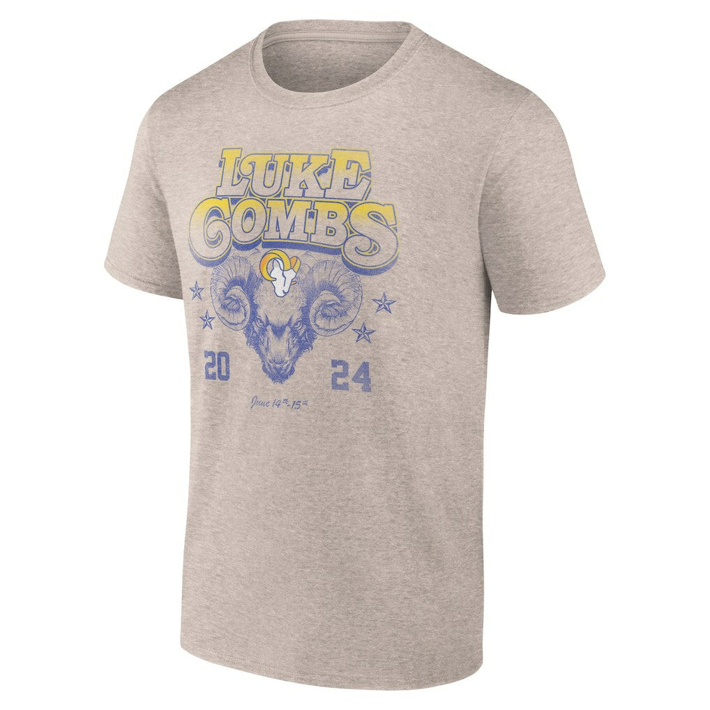 Luke Combs x Los Angeles Rams Growin' Up and Gettin' Old Tour T-Shirt - Tan - Fanatics
