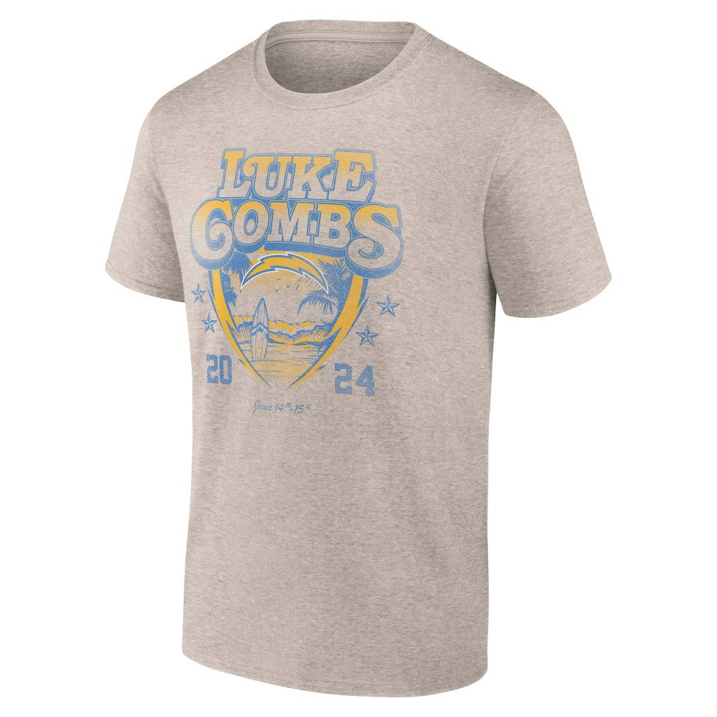 Luke Combs x Los Angeles Chargers Growin' Up and Gettin' Old Tour T-Shirt - Tan - Fanatics