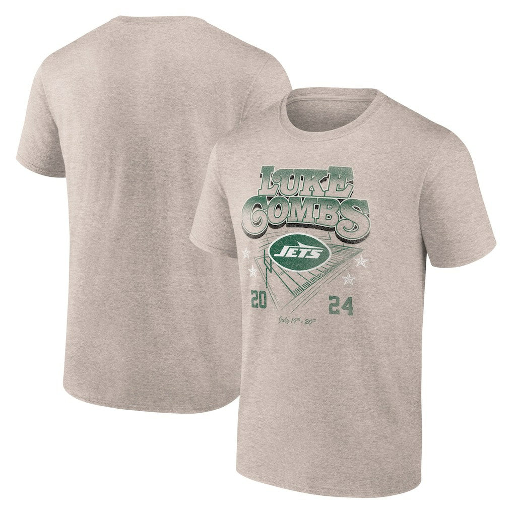 Luke Combs x New York Jets Growin' Up and Gettin' Old Tour T-Shirt - Tan - Fanatics