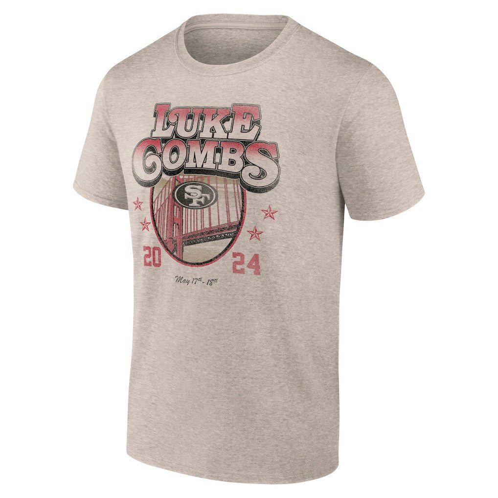 Luke Combs x San Francisco 49ers Growin' Up and Gettin' Old Tour T-Shirt - Tan - Fanatics