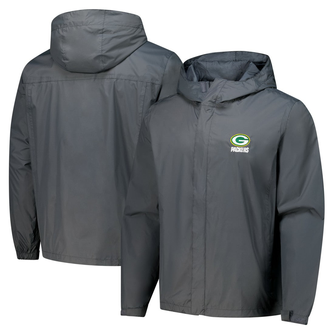 Green Bay Packers Dunbrooke Tropic Waterproof Packable Full-Zip Hoodie Jacket  - Graphite - NFL