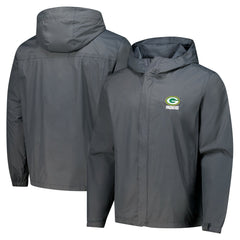Green Bay Packers Dunbrooke Tropic Waterproof Packable Full-Zip Hoodie Jacket  - Graphite - NFL